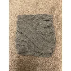 Zara Metallic Silver Shirred Cropped Length Tube Top, M